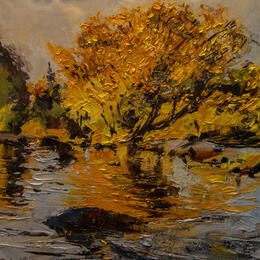 Painting Árbol sobre el río by Fran Sosa | Painting