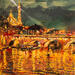 Painting La luz de la torre by Fran Sosa | Painting Figurative Landscapes Oil
