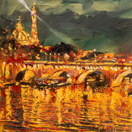 Painting La luz de la torre by Fran Sosa | Painting