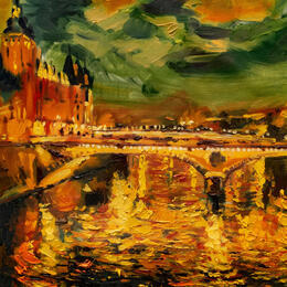 Painting Las torres de la Concergerie by Fran Sosa | Painting