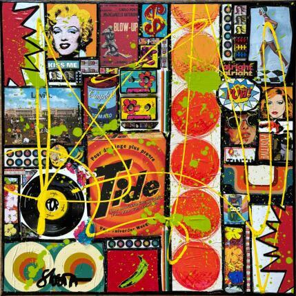 Peinture Vintage and Pop par Costa Sophie | Tableau Pop-art Acrylique, Collage, Upcycling Icones Pop
