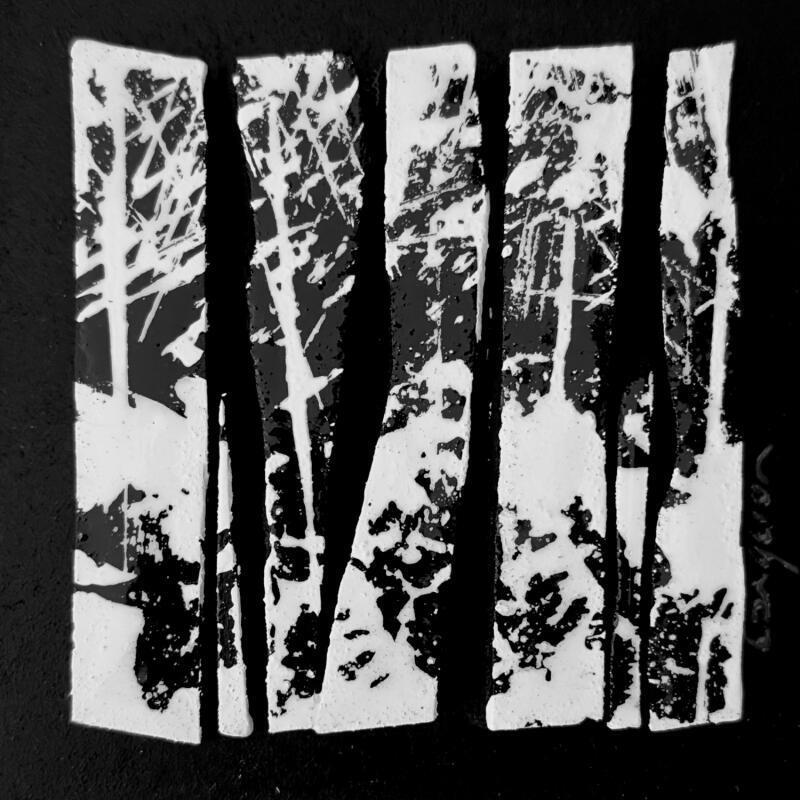 Painting Bc7 lisière n et b by Langeron Luc | Painting Subject matter Wood Acrylic Resin