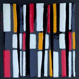 Peinture Bc6 hommage mondrian par Langeron Luc | Tableau Matiérisme Acrylique, Bois, Résine