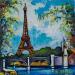 Painting L'ancien pont de Grenelle et la Tour-Eiffel by Cédanne | Painting Figurative Landscapes Urban Oil Acrylic