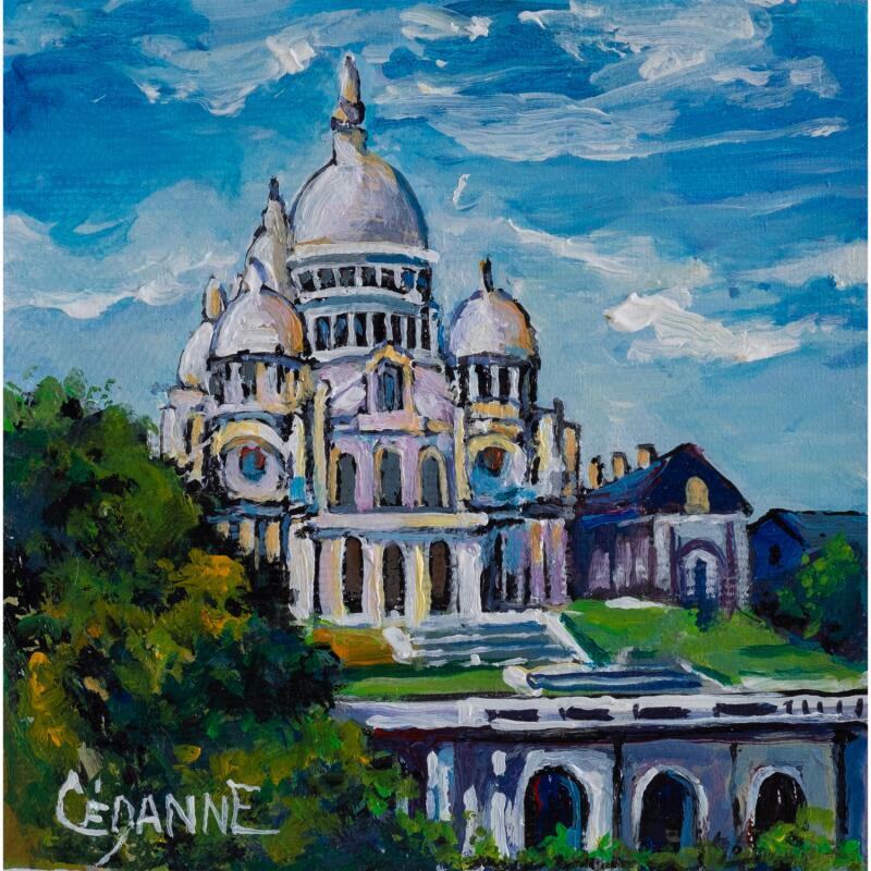 Peinture La basilique du Sacré-Cœur par Cédanne | Tableau Figuratif Paysages Urbain Huile Acrylique