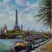 Painting Vue sur la Tour-Eiffel depuis les quais de Seine by Cédanne | Painting Figurative Landscapes Urban Oil Acrylic