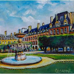 Painting La place des Vosges by Cédanne | Painting