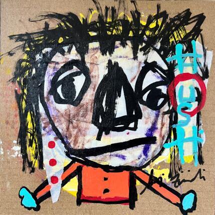 Painting HUSH by Zaïdi Larbi | Painting Raw art Acrylic, Pastel, Posca