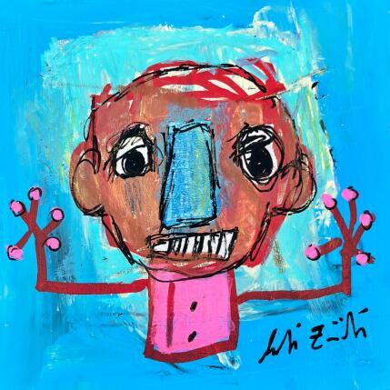 Painting SANS TITRE by Zaïdi Larbi | Painting Raw art Acrylic, Pastel, Posca