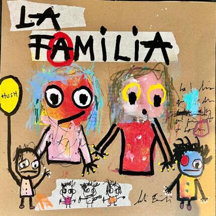 Painting La Familia by Zaïdi Larbi | Painting Raw art Acrylic, Pastel, Posca