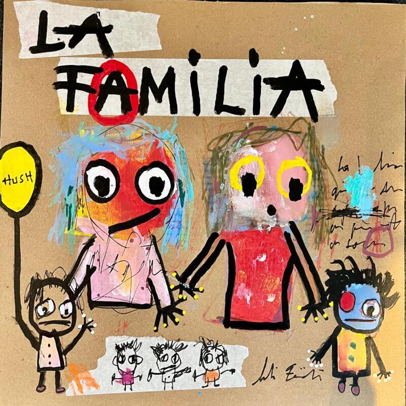 Painting La Familia by Zaïdi Larbi | Painting Raw art Acrylic Posca Pastel