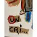 Painting THE CRY by Zaïdi Larbi | Painting Raw art Cardboard Acrylic Posca Pastel