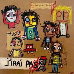 Peinture J'IRAI PAS par Zaïdi Larbi | Tableau Art Singulier Acrylique, Pastel, Posca