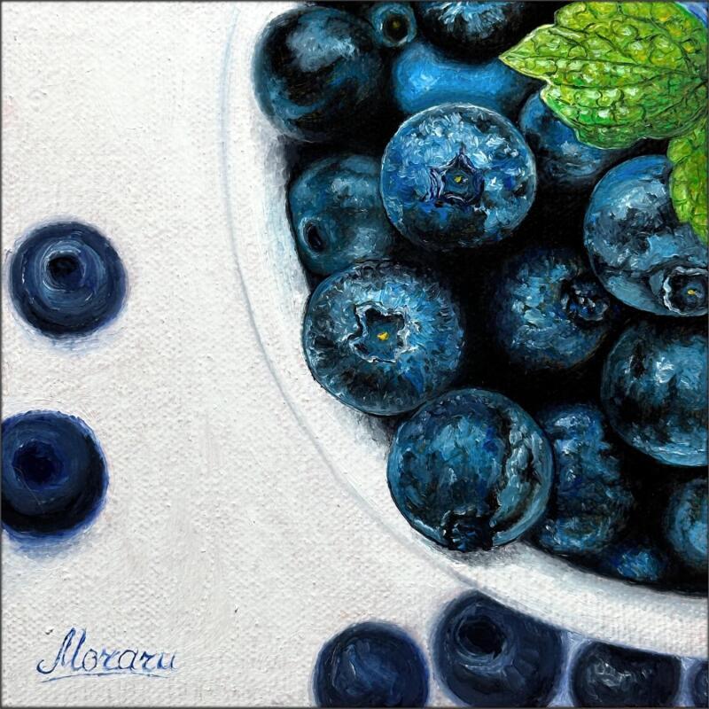 Painting Bleu profond by Moraru Vadim | Painting Realism Nature Still-life Minimalist Oil