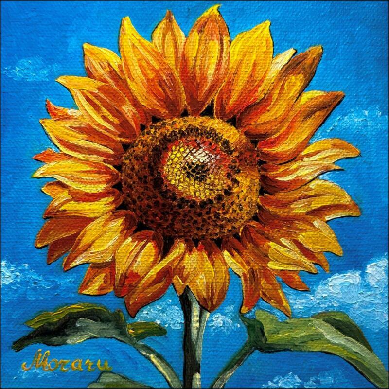 Peinture Le roi des champs par Moraru Vadim | Tableau Réalisme Paysages Nature Minimaliste Huile