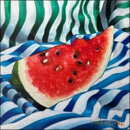 Painting L’Été en tranches by Moraru Vadim  | Painting Realism Oil Nature, Pop icons, Still-life