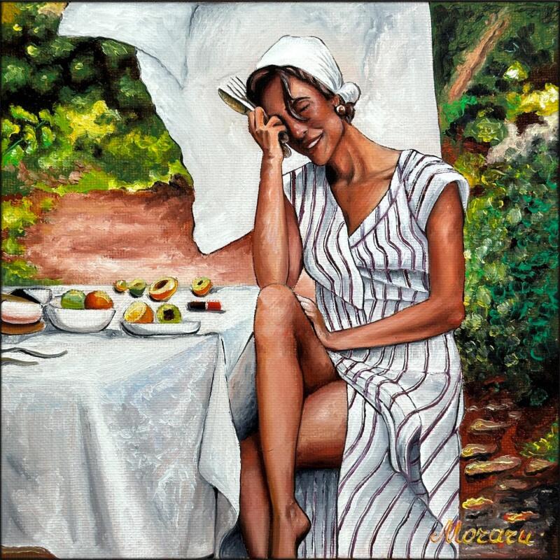 Gemälde Sourire d’été von Moraru Vadim | Gemälde Realismus Porträt Modus Natur Öl