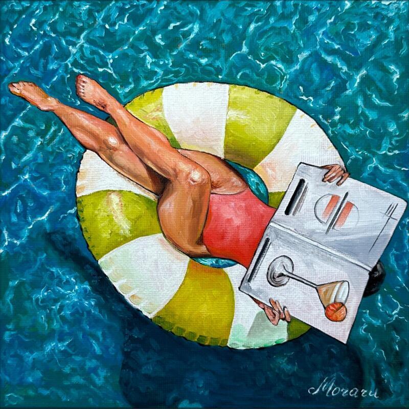 Painting Été rose by Moraru Vadim | Painting Realism Marine Nature Life style Oil