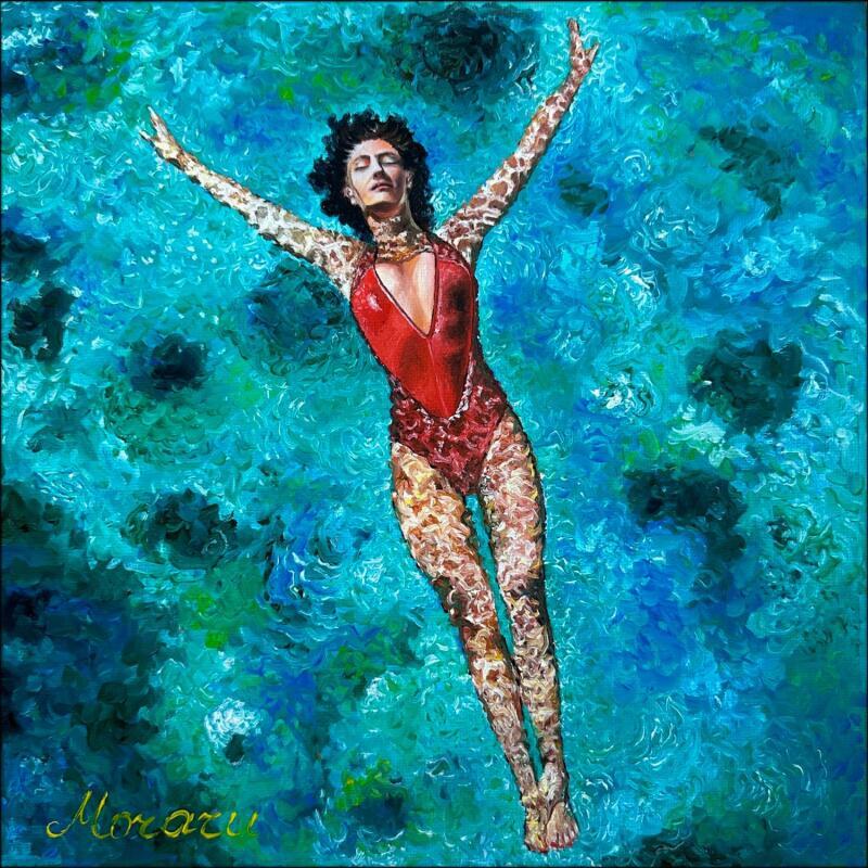 Peinture Femme-corail par Moraru Vadim | Tableau Réalisme Marine Scènes de vie Huile