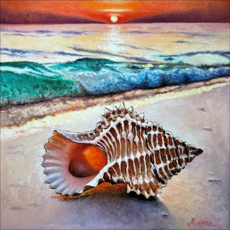 Peinture Écho rouge par Moraru Vadim | Tableau Réalisme Marine Huile