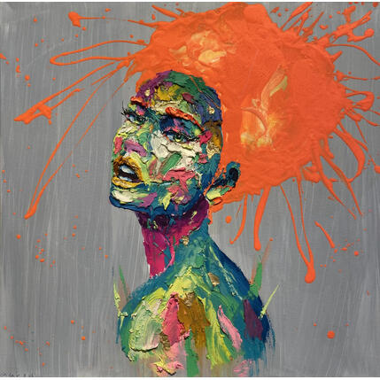 Peinture Orange love par Agusil | Tableau
