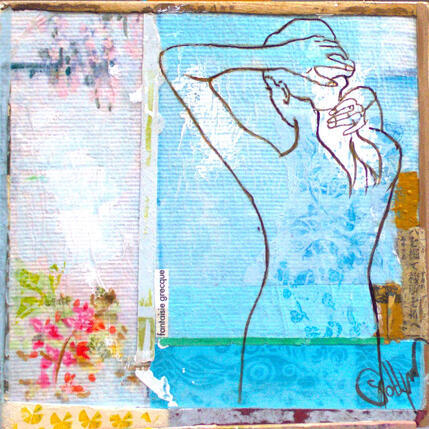 Painting L'EAU RACONTE by Sablyne | Painting Raw art Acrylic, Upcycling, Wood Landscapes, Life style