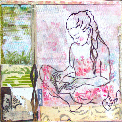 Painting EAU DORMANTE by Sablyne | Painting Raw art Acrylic, Ink