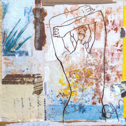 Painting L'OMBRE FRAÎCHE by Sablyne | Painting Raw art Acrylic, Ink