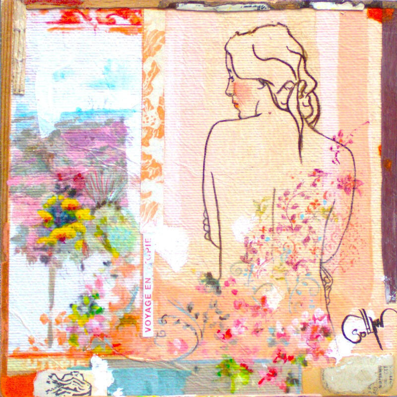 Painting UTOPIE by Sablyne | Painting Raw art Acrylic Ink