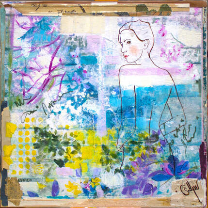 Painting JARDIN FAUVE by Sablyne | Painting Raw art Acrylic, Ink
