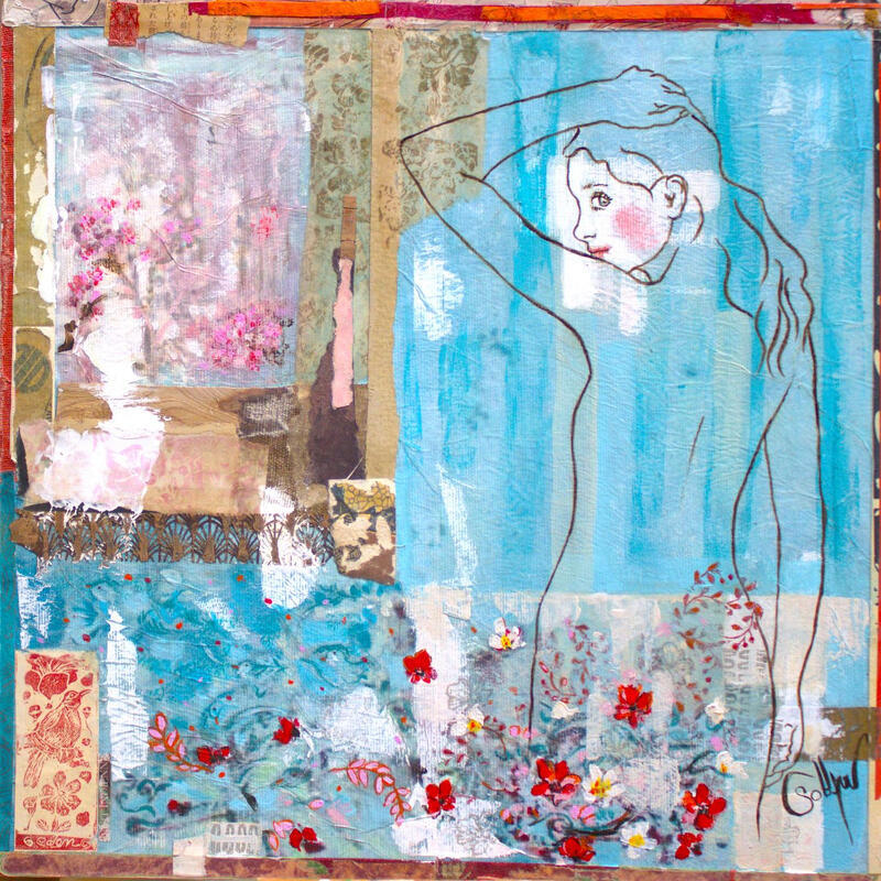 Painting NUIT INDIENNE by Sablyne | Painting Raw art Acrylic Ink