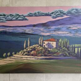Painting Toscane by Pasquale | Painting Figurative Acrylic Architecture, Landscapes, Nature