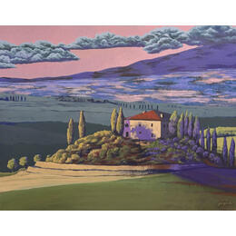 Peinture Toscane par Pasquale | Tableau Figuratif Acrylique Architecture, Nature, Paysages