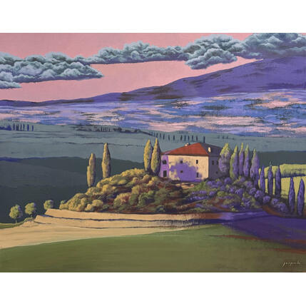 Painting Toscane by Pasquale | Painting Figurative Acrylic Architecture, Landscapes, Nature