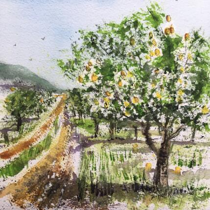 Peinture Le citronnier par Hoffmann Elisabeth | Tableau Figuratif Aquarelle Urbain