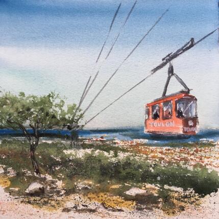 Painting Vers le Mont Faron by Hoffmann Elisabeth | Painting Figurative Watercolor Pop icons, Urban