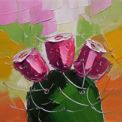 Peinture Cactus fruits par Lunetskaya Elena | Tableau Figuratif Huile Minimaliste, Nature, Paysages