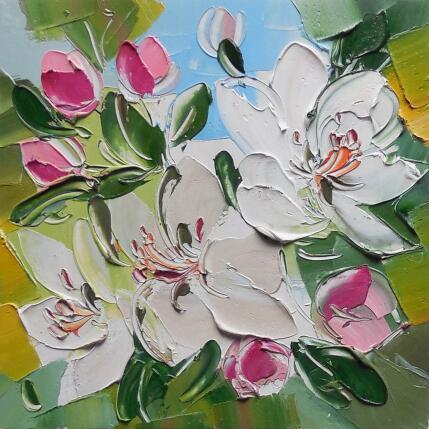 Peinture Flowering time par Lunetskaya Elena | Tableau Figuratif Huile Minimaliste, Nature, Paysages