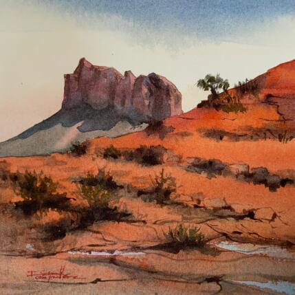 Peinture Sedona 309 par Seruch Capouillez Isabelle | Tableau Figuratif Aquarelle Nature, Paysages, Urbain