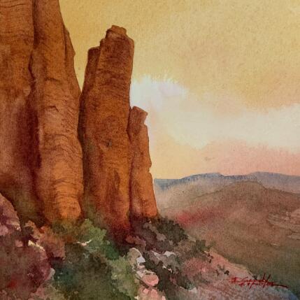 Peinture Sedona 312 par Seruch Capouillez Isabelle | Tableau Figuratif Aquarelle Nature, Paysages, Urbain
