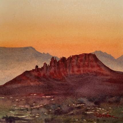 Peinture Sedona 318 par Seruch Capouillez Isabelle | Tableau Figuratif Aquarelle Nature, Paysages, Urbain