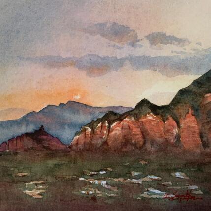Peinture Sedona 322 par Seruch Capouillez Isabelle | Tableau Figuratif Aquarelle Nature, Paysages, Urbain