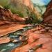 Peinture Sedona 141 par Seruch Capouillez Isabelle | Tableau Figuratif Paysages Urbain Nature Aquarelle