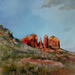 Painting Sedona 142 by Seruch Capouillez Isabelle | Painting Figurative Landscapes Urban Nature Watercolor