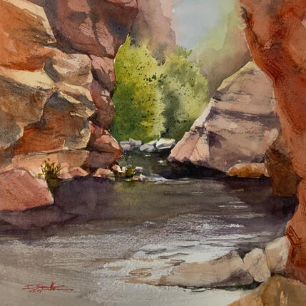 Painting Sedona 144 by Seruch Capouillez Isabelle | Painting