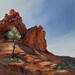 Painting Sedona 146 by Seruch Capouillez Isabelle | Painting Figurative Landscapes Urban Nature Watercolor