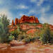Painting sedona 148 by Seruch Capouillez Isabelle | Painting Figurative Landscapes Urban Nature Watercolor