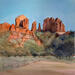 Painting Sedona 93 by Seruch Capouillez Isabelle | Painting Figurative Landscapes Urban Nature Watercolor