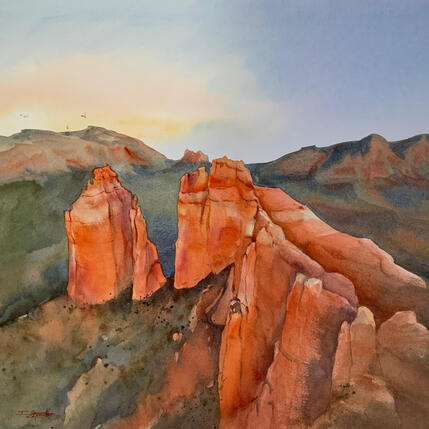 Painting Sedona 94 by Seruch Capouillez Isabelle | Painting