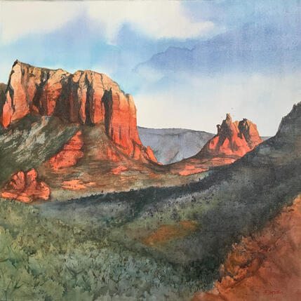 Painting Sedona 1 by Seruch Capouillez Isabelle | Painting
